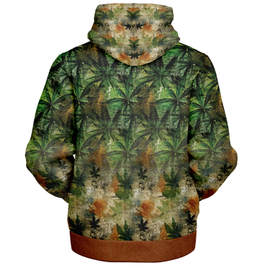 Chokefish™ Microfleece Zip-Up Hoodie Cannabis-001